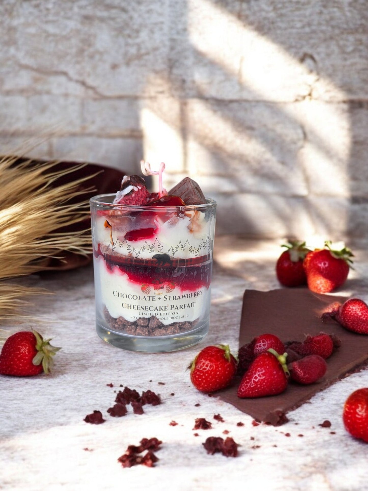 Chocolate + Strawberry Cheesecake Parfait Candle