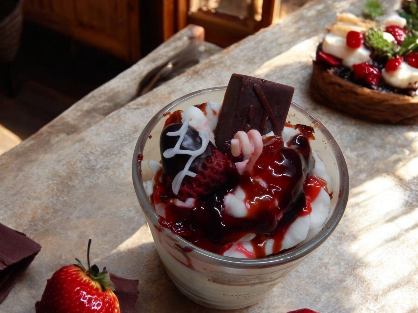 Chocolate + Strawberry Cheesecake Parfait Candle