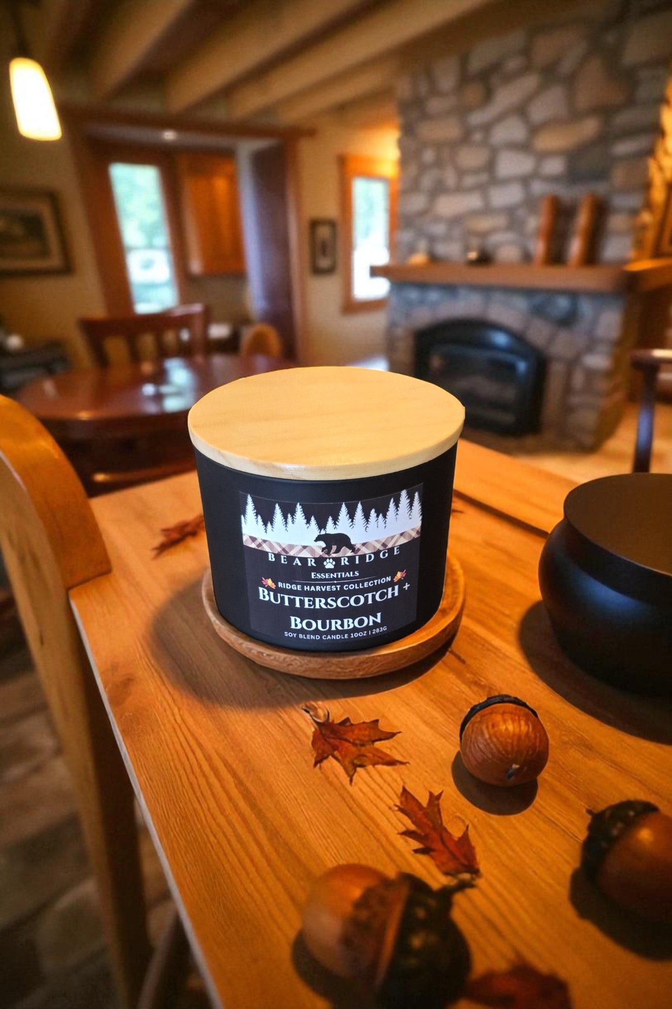 Butterscotch + Bourbon 10 oz 3 Wick Soy Candle