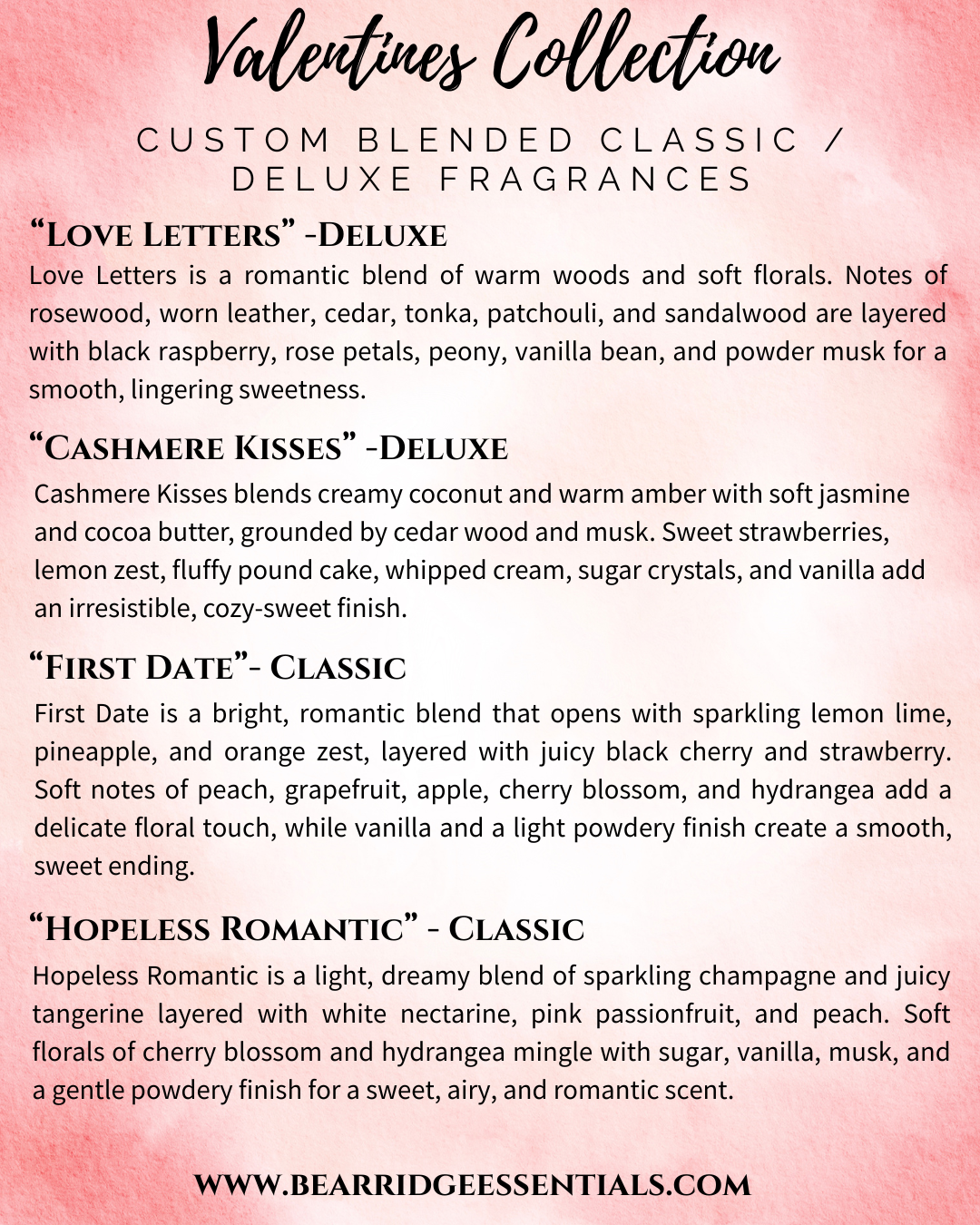 Valentines Day Collection- Limited Edition Custom Scents