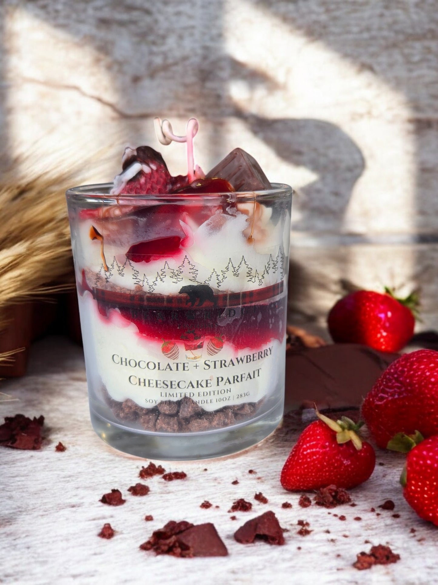 Chocolate + Strawberry Cheesecake Parfait Candle