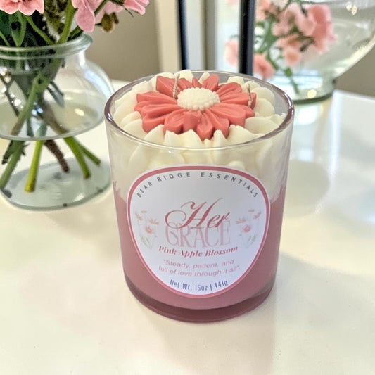 "Her Grace" Pink Apple Blossom Signature Deluxe Candle