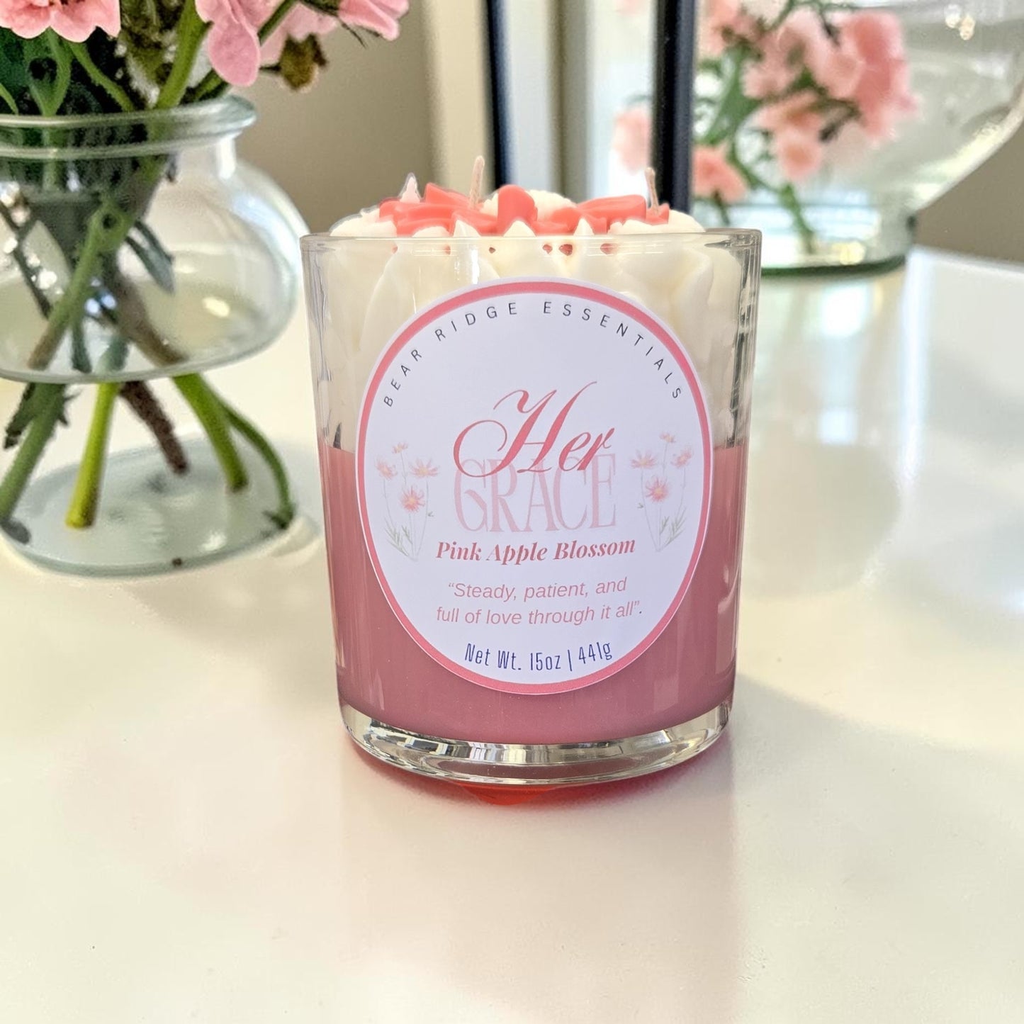 "Her Grace" Pink Apple Blossom Signature Deluxe Candle