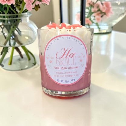 "Her Grace" Pink Apple Blossom Signature Deluxe Candle