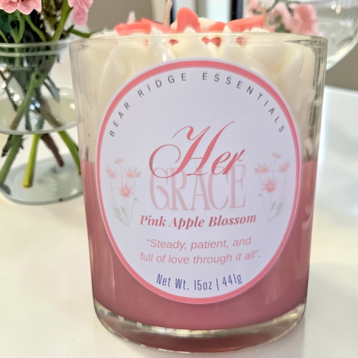 "Her Grace" Pink Apple Blossom Signature Deluxe Candle