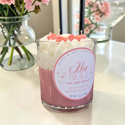 "Her Grace" Pink Apple Blossom Signature Deluxe Candle
