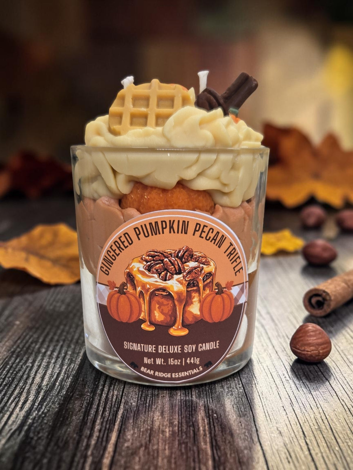 Gingered Pumpkin Pecan Trifle- Soy Candle 15oz