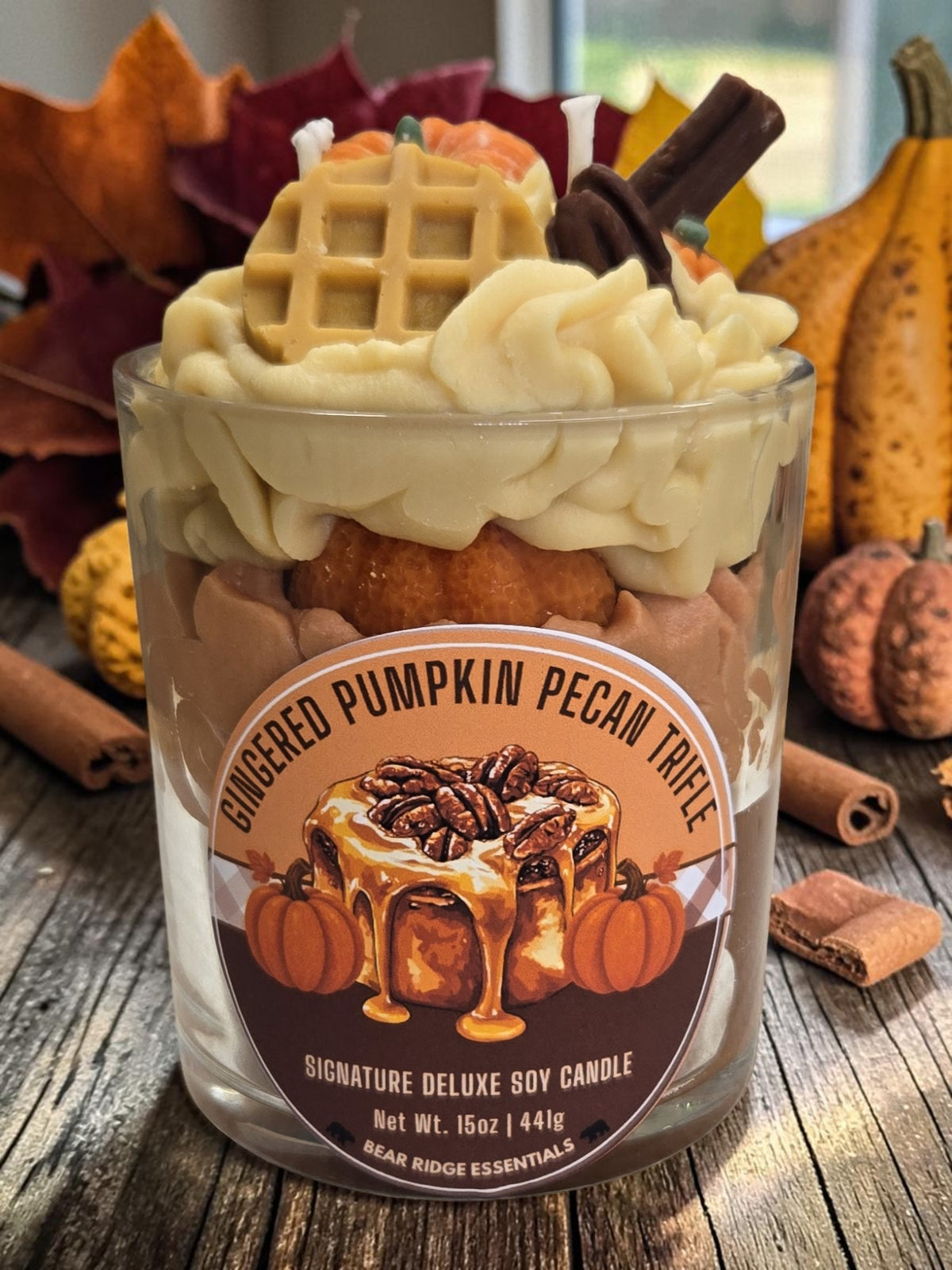 Gingered Pumpkin Pecan Trifle- Soy Candle 15oz