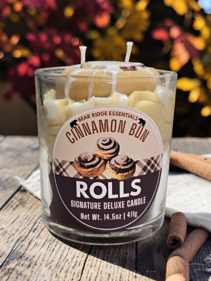 Cinnamon Bun Signature Deluxe Candle - Soy Candle 12.5oz