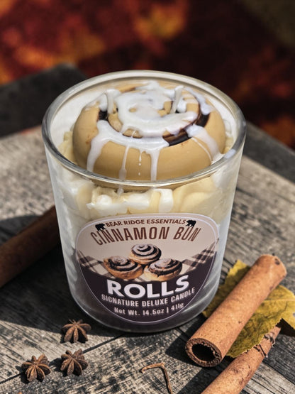 Cinnamon Bun Signature Deluxe Candle - Soy Candle 12.5oz