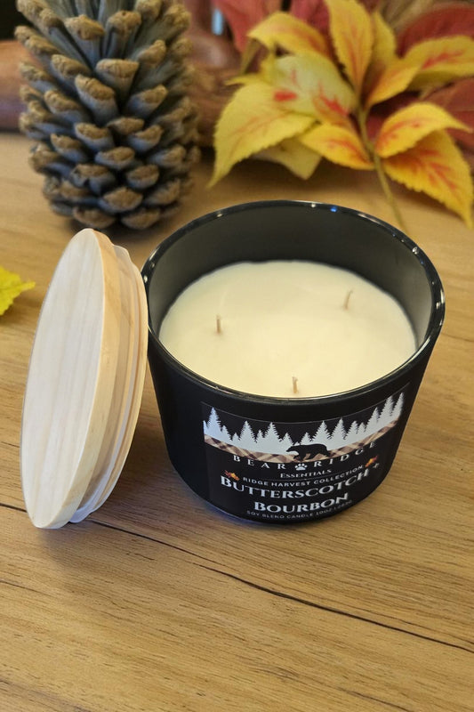 Butterscotch + Bourbon 10 oz 3 Wick Soy Candle