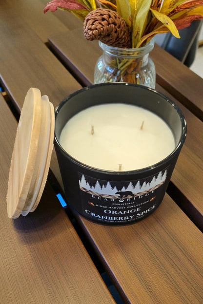 Orange Cranberry Spice 10 oz 3 Wick Soy Candle \